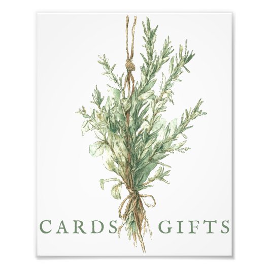 カントリーフランスのローズマリーのウェディングカード&ギフトサイン フォトプリント            (正面)