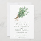 カントリーフランスのローズマリーTwine'sのスプリ結婚グ 招待状 (正面)