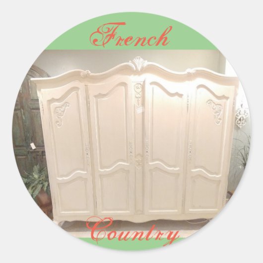 カントリーフランスのヴィンテージアルモワール ラウンドシール (正面)