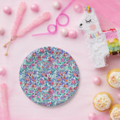 カントリーフローライチゴ水の色パターン ペーパープレート (パーティー)