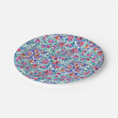 カントリーフローライチゴ水の色パターン ペーパープレート (アングル)