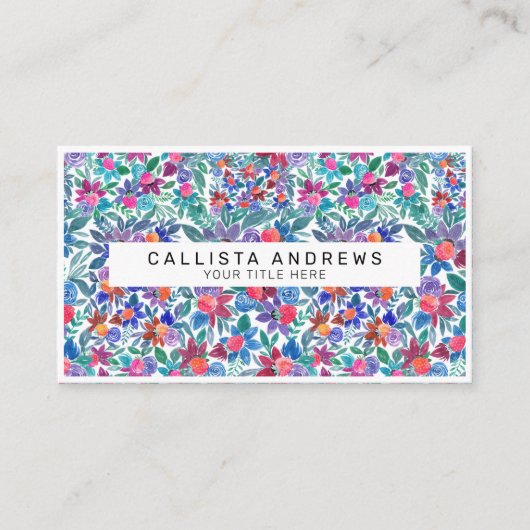 カントリーフローライチゴ水の色パターン 名刺 (正面)