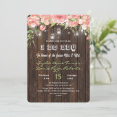 カントリーフローラオールドバーンメイソンJARライトI DO BBQ 招待状 (スタンド正面)