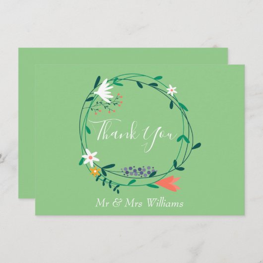 カントリーフローラガーランド サンキューカード (正面/裏面)