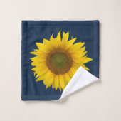 カントリーフローラサンフラワーズサマーネイビーブルー バスタオルセット (ウォッシュタオル)