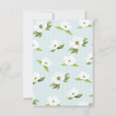 カントリーフローラジンガムピンクブルーウェディングRSVP 出欠カード (裏面)