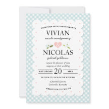 カントリーフローラジンガムピンクブルー結婚ズ