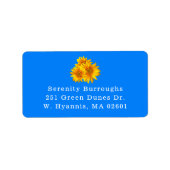 カントリーフローラブルーサマー秋イエローサンフラワーズ ラベル (正面)