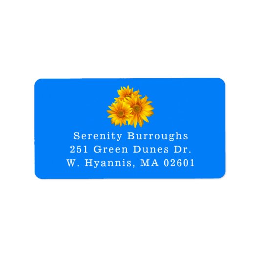 カントリーフローラブルーサマー秋イエローサンフラワーズ  ラベル (正面)