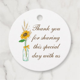 カントリーフローラボホサンフラワー結婚ズありがとうございました フェイバータグ