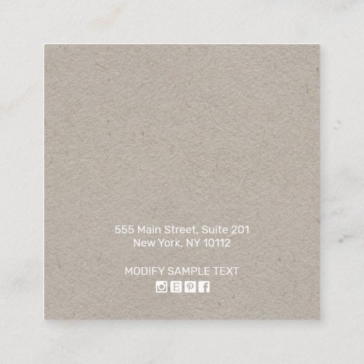 カントリーフローラボーホクラフトスタッドイヤリングディスプレイ スクエア名刺 (裏面)