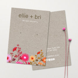 カントリーフローラボーホクラフトスタッドイヤリングディスプレイ 名刺