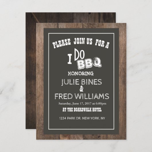 カントリーフローラリハーサルディナーカード 招待状 (正面/裏面)