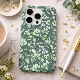 カントリーフローラル セージグリーン iPhone 15 PROケース