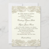 カントリーフローラヴィンテージレース結婚デザイン 招待状 (正面)