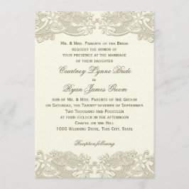 カントリーフローラヴィンテージレース結婚デザイン 招待状