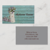 カントリーフローラ納屋の木の結婚素朴 名刺 (正面/裏面)