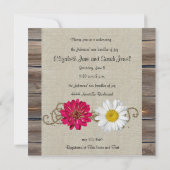 カントリーフ素朴ラワーズウッドツインベビーシャワー 招待状 (裏面)