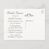 カントリーブライダルシャワーホースブラウンズ結婚(Country Hose Brown素朴's) インビテーションポストカード (裏面)