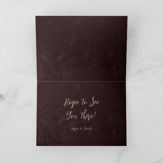 カントリーブラウンロデオブルスカル日付を保存 招待状 (内部)