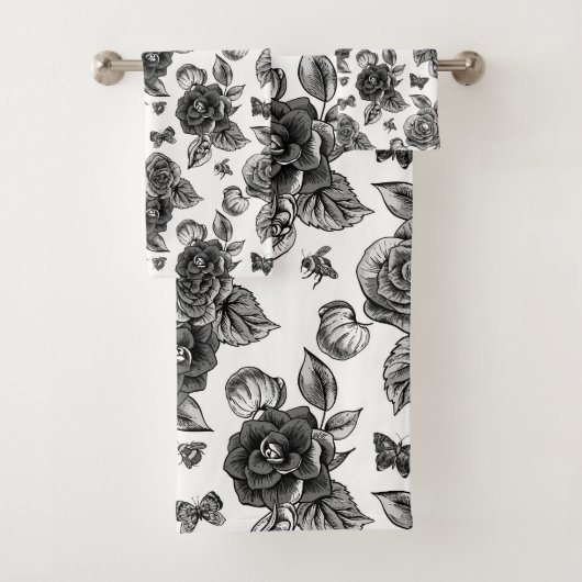 カントリーブラックバラタオルセット バスタオルセット (インサイチュ)