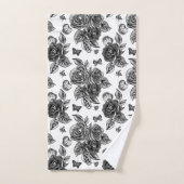 カントリーブラックバラタオルセット バスタオルセット (ハンドタオル)