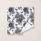 カントリーブラックバラタオルセット バスタオルセット (ウォッシュタオル)