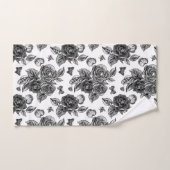 カントリーブラックバラタオルセット バスタオルセット (ハンドタオル)