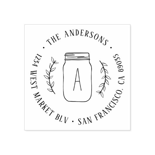 カントリーブランチ&メイスンジャーイニシャル差出人住所 ラバースタンプ (インプリント)