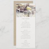 カントリーブリッジリバーサイドウォーター結婚カラーのメニュー 招待状 (正面/裏面)