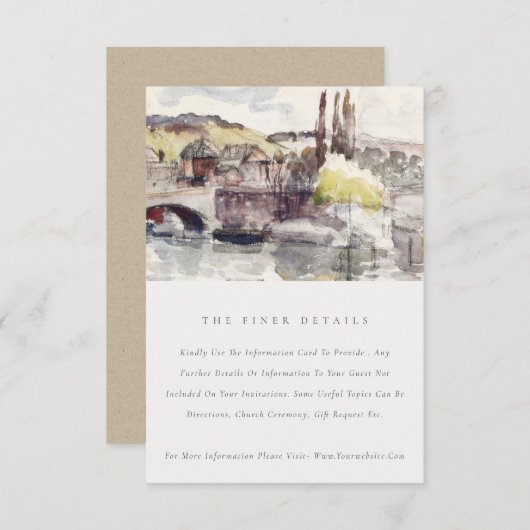 カントリーブリッジリバーサイドウォーター結婚カラー詳細 エンクロージャーカード (正面/裏面)