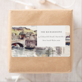 カントリーブリッジ素朴リバーサイドウォーターカラーアドレス ラベル