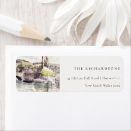 カントリーブリッジ素朴リバーサイドウォーターカラーアドレス ラベル