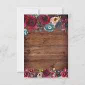 カントリーブルガンディマルサラレッドネイビーフローラRSVP 出欠カード (裏面)