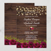 カントリーブルゴーニュフローラストリングライトウッド結婚ズ