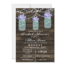 カントリーブルーのメイソンジャーを使った牧場風のウエディングシャワー