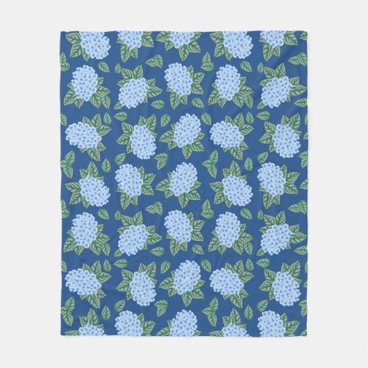 カントリーブルーアジサイ フリースブランケット (正面)