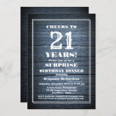 カントリーブルーウッドサプライズ21stバースデーディナー 招待状 (正面/裏面)