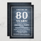 カントリーブルーウッド80th誕生日パーティー 招待状 (正面/裏面)