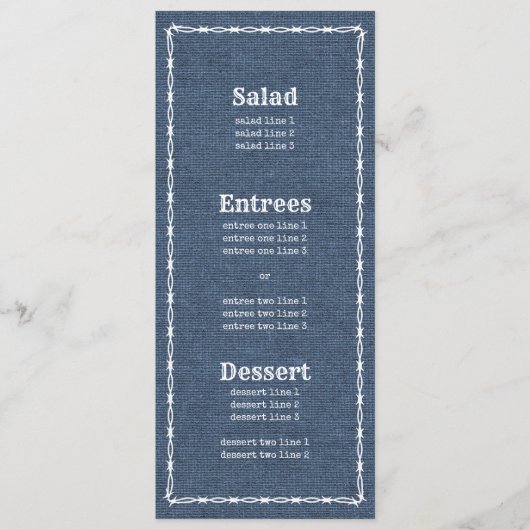 カントリーブルーデニムとバーブワイヤ2 メニュー (正面)