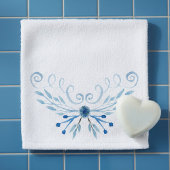 カントリーブルーバラ水彩 バスタオルセット