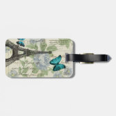 カントリーブルーフローラバタフライエッフェルタワー ラゲッジタグ (裏面横)