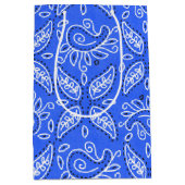 カントリーブルーペイズリーパターン中抱き枕 ミディアムペーパーバッグ (正面)