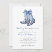 カントリーブルーボウカウボーイブライダルシャワー 招待状 (正面)