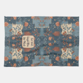 カントリーブルーラストファームハウス素朴カスタマイズ可能 キッチンタオル (横)