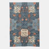 カントリーブルーラストファームハウス素朴カスタマイズ可能 キッチンタオル (縦)