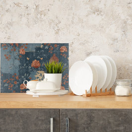 カントリーブルーラストファームハウス素朴ガラス カッティングボード