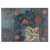 カントリーブルーラストファームハウス素朴ガラス カッティングボード (正面)