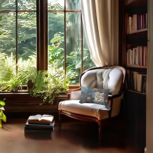 カントリーブルーラストファームハウス素朴トリプルロッカー ランバークッション