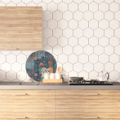 カントリーブルーラストファームハウス素朴ラウンド カッティングボード